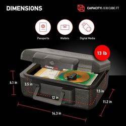 SentrySafe 1200 Fire-Resistant Box Safe with Key Lock 0.18 Cu. ft., Black
