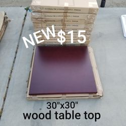 new 30"x30" solid wood table top only $15 each or 2 for $25  
