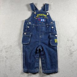 Vintage Osh Kosh B'gosh Style Overalls Bibs Boys Instants 6-9M Helicopter #2B
