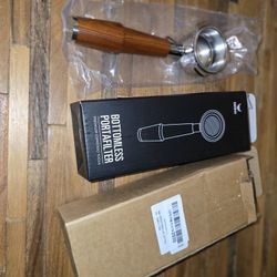 KNODOS 54mm Bottomless Portafilter Breville Compatible Rosewood Handle & Naked 18-21 Gram Filter Basket Included Fits Barista Express, Pro, Touch, Bam