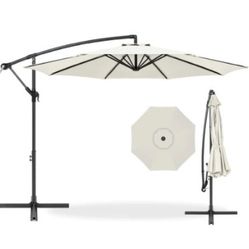 Offset Hanging Patio Umbrella, 10ft, Cream