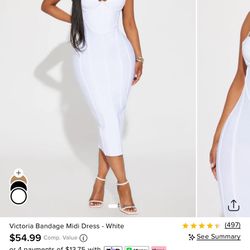 Fashion Nova Red And White Bandage Dresses
