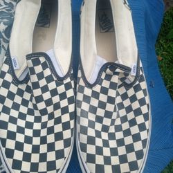 Vans Off the Wall Black Beige Checker Off White Sneakers 