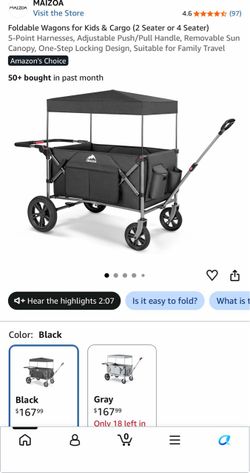 Maizoa Foldable Wagon with Sun Canopy