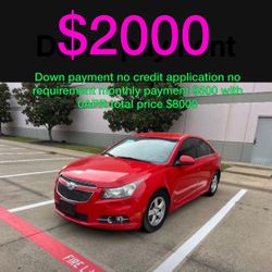 2014 Chevy Cruz No Credit Application No Requirements 