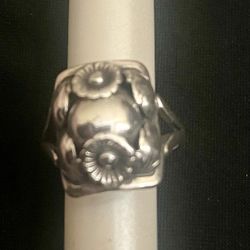 Vintage Niels Erik From sterling silver floral ring 