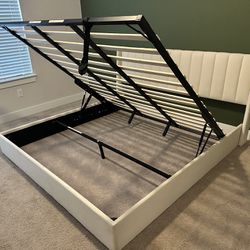 King Bed Frame With Under Mattress Storage 