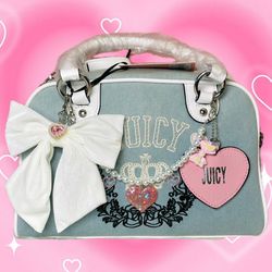 New Juicy Couture Retro Chic Bowler Bag with Accessories 