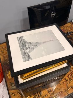 Framed Eiffel Tower Black and White Print
