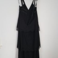 Gibo'Co A-Line Black Tulle Lace Long Prom, Evening, Wedding Dress Size 10