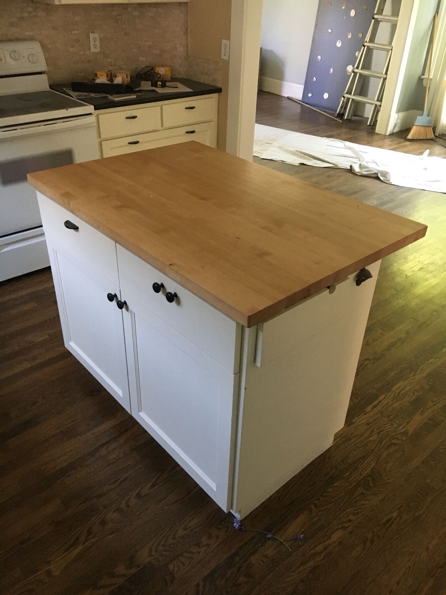 Kitchen Island with Butcher block top