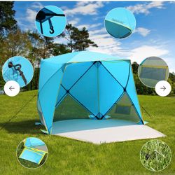 Pop Up Blue Beach Tent