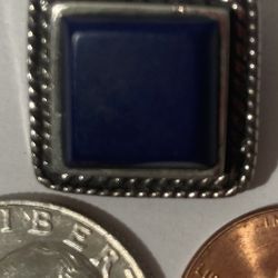 Vintage Sterling Silver Pendant Black Onyx