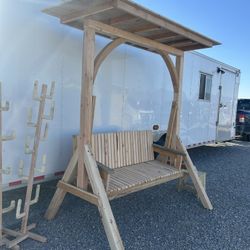 Custom Built Wood Swing Bench