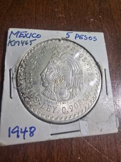 1948 Mexican 5 Peso Cuauhtémoc (silver)