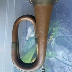 Vintage Brass And Copper Army Bugle