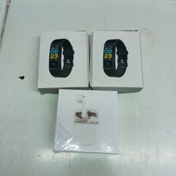 Two Smart Bracelet & Wireless earbuds 