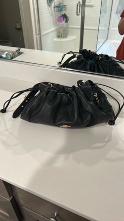 Coach Black Quilted Leather Drawstring Handbag