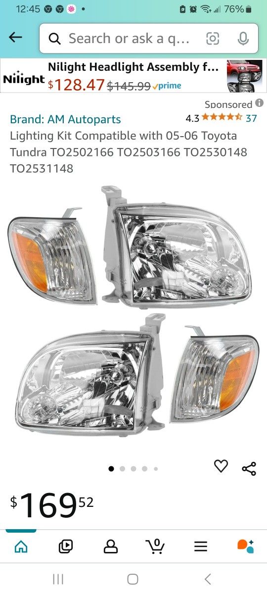 Headlights Kit For 2005-06 Toyota Tundra 