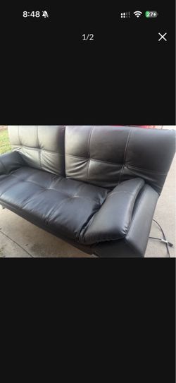 Brown Leather Futon Sofa