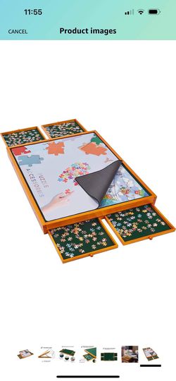 Jigitz jigitz 1500 piece jigsaw puzzle board easel - adjustable
