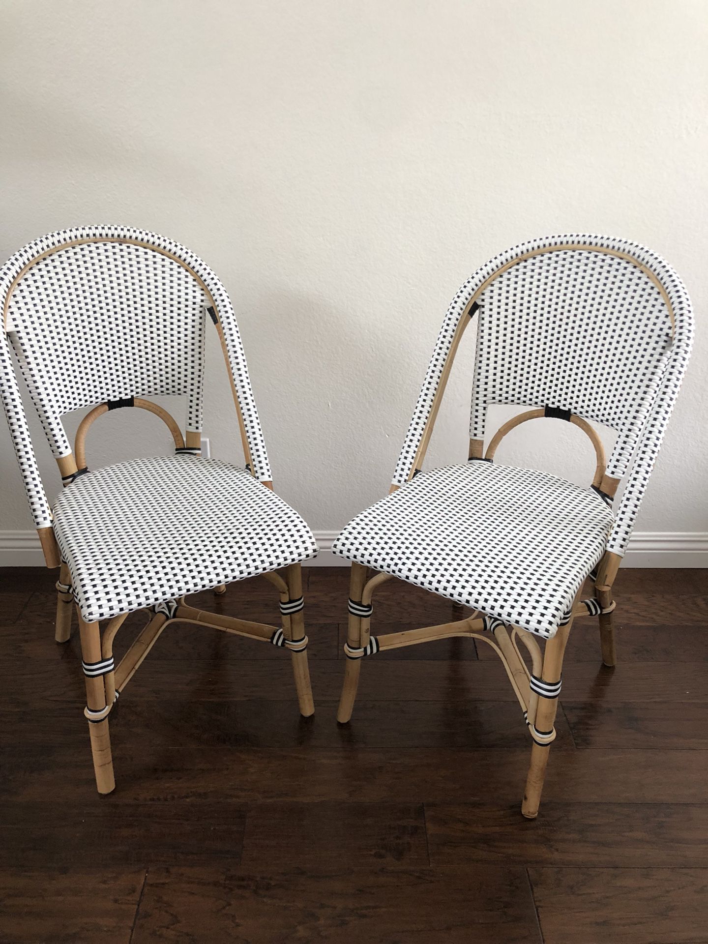 Black & White Bamboo Serena And Lily Dining Chairs 