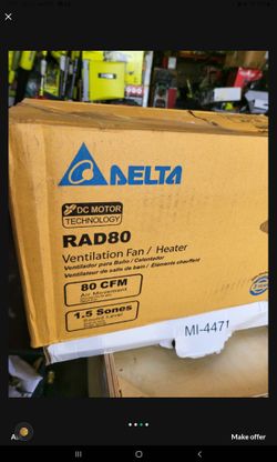 DELTA BREEZ SERIES 80 CFM CEILING BATHROOM EXHAUST FAN WITH HEATER for Sale  in San Bernardino, CA - OfferUp