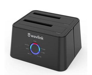 WAVLINK USB 3.0 and USB C to SATA Dual-Bay External Hard Drive Docking Station for 2.5/3.5 Inch HDD/SSD with UASP (6Gbps), Support Offline Clone/Dupli