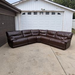 🚚 FREE DELIVERY Reclining Leather Couch Sofa Sectional – Dark Brown