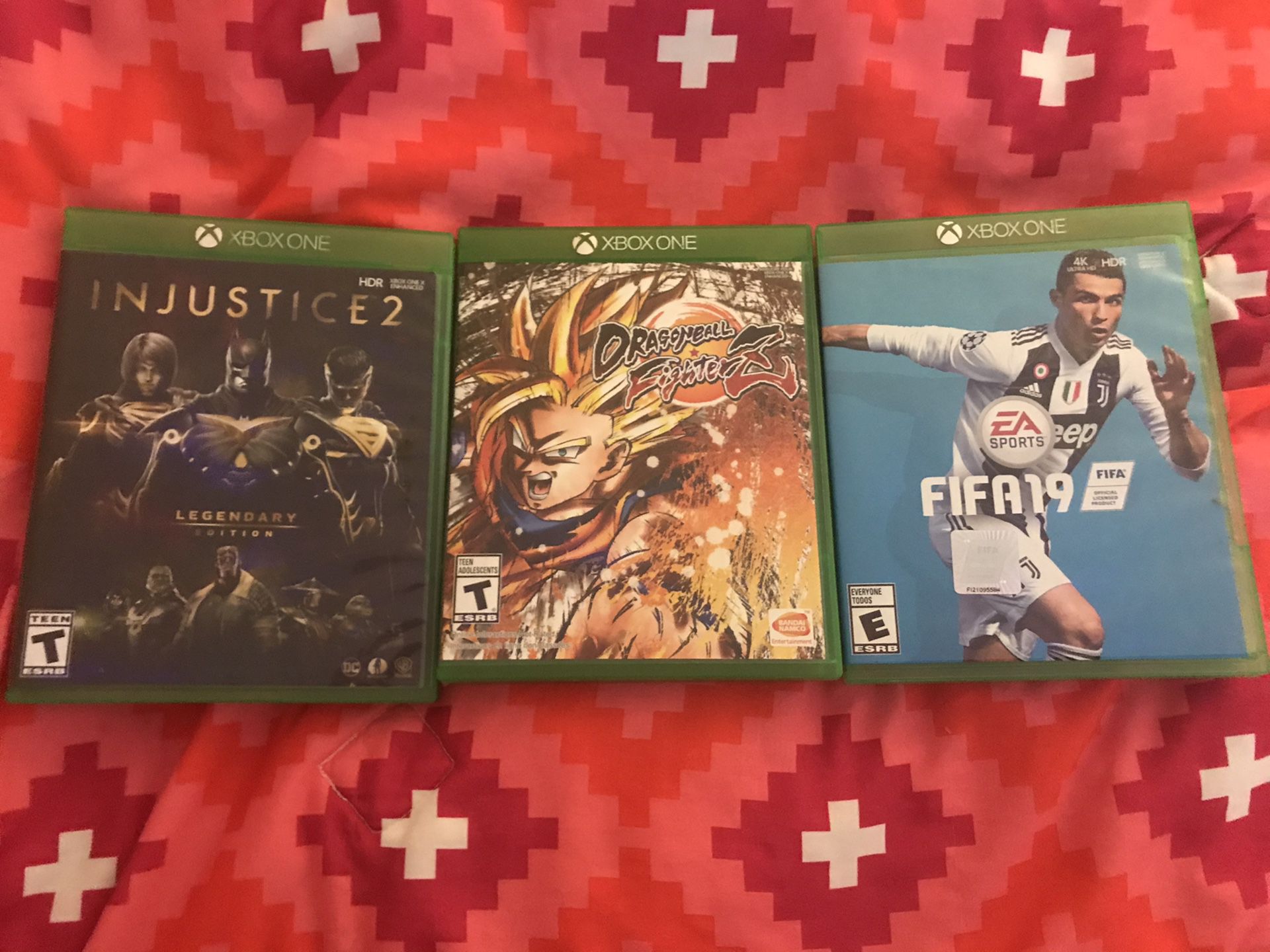 Injustice 2, Dragonball FighterZ, Fifa 19 Xbox One