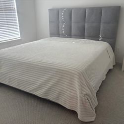 King Size Upholstered Bed Frame – Like New