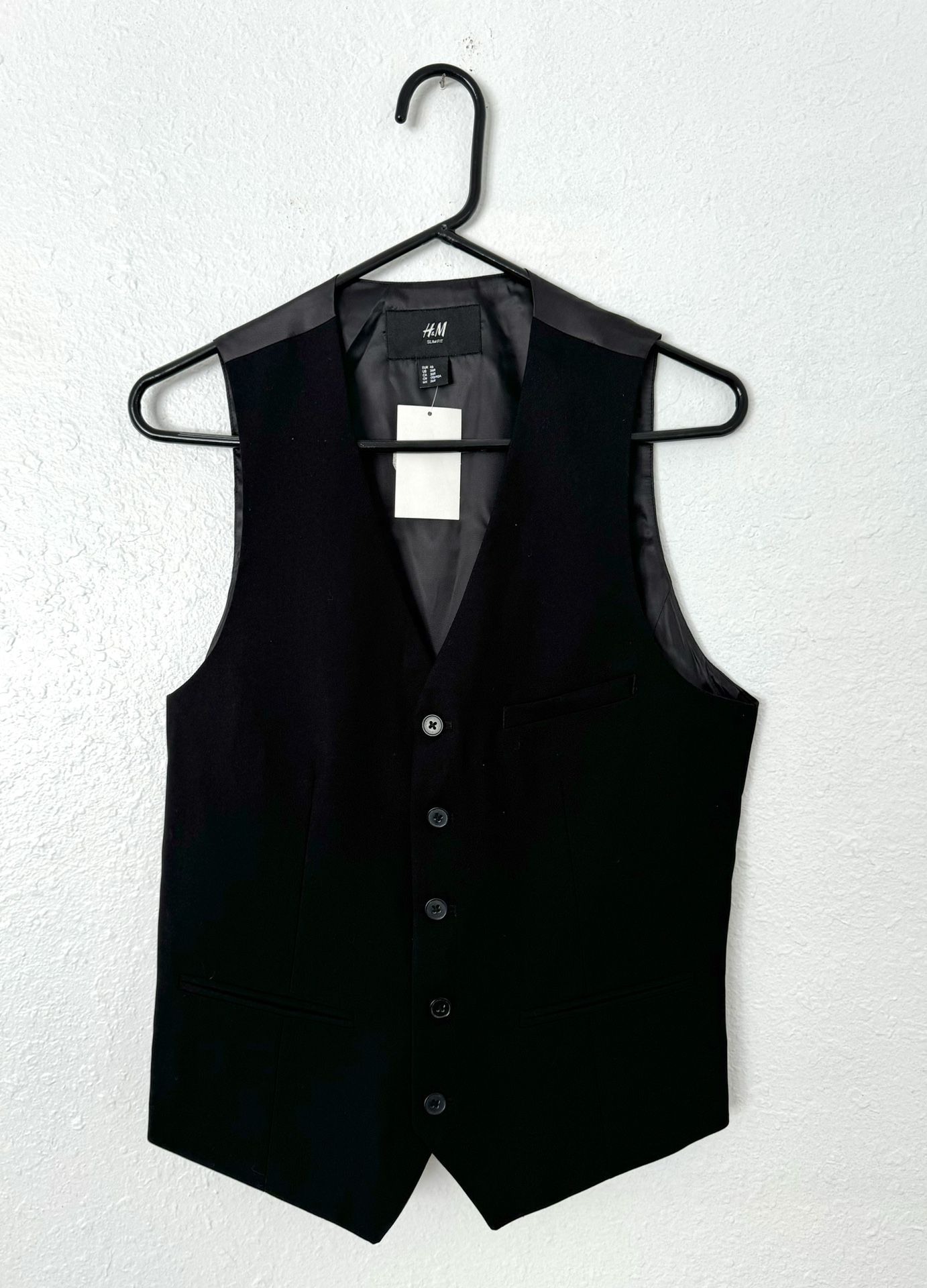 New H&M / Men / Suit Vest / Slim Fit / Black / Size 36R