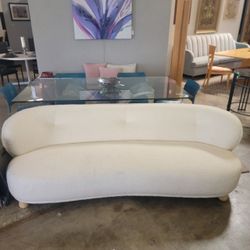 CB2 x Lawson-Fenning Muir 90″ Curved White Bouclé Sofa
