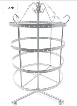 Silver spinning earring tree 4 tier - holds 92 pairs