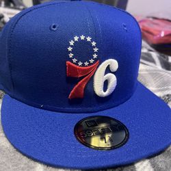7 3/8 Philadelphia 76ers Fitted Hat. New Era 59 Fifty. New NWT. Royal Blue