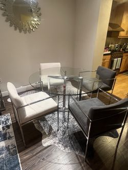 Cb2 dining room set with four chairs