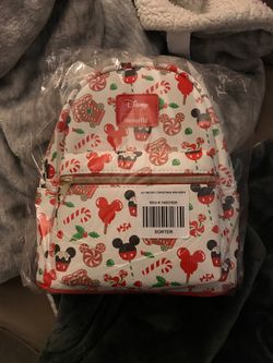 Brand new original packaging loungefly Christmas mini backpack Disney holiday treats sold out