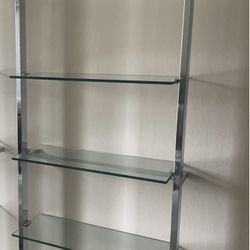 CB2 Chrome & Glass bookshelf 
