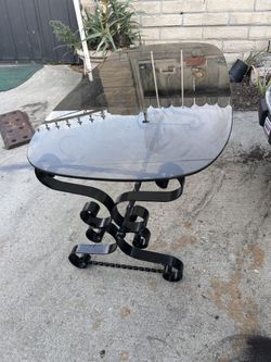 Glass Center Table & Iron Base 