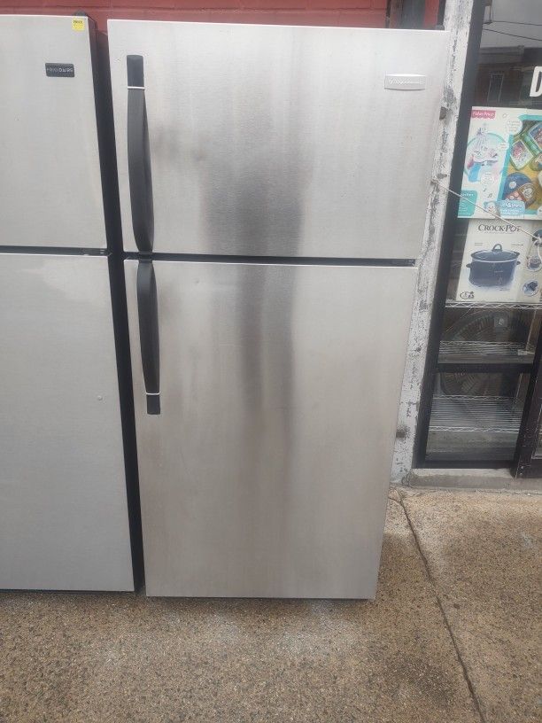 Black And Stainless Steel Refrigerator Working Great Condition