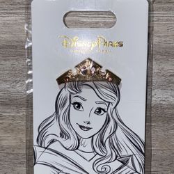 New Disney Parks Pin Aurora Sleeping Beauty Crown Gold Tiara Pink Jewels