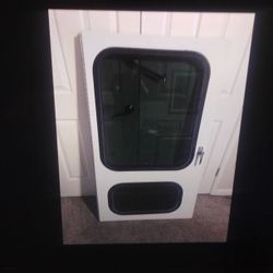 Aerolite RV/Camper Fiberglass Exterior Door With Two Windows 31.25"X54"