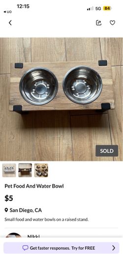 Pet food and water bowl