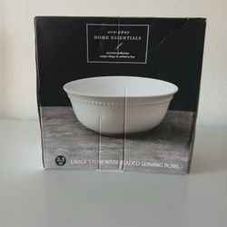 Large Stoneware Beaded Serving Bowl