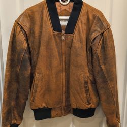 Vintage Saks Fifth Avenue Brown Bomber Jacket 