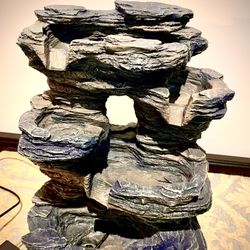 Decorative home garden accent, electric (USB) powered water fountain with LED light H13xW10xD7 in h Lbs 6