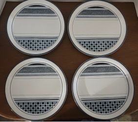 Vintage Arklow Honey Stone DOMINO Set of 5Dinner Plates Ireland # 8143 RARE