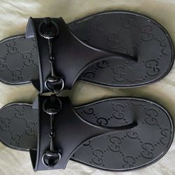 Gucci Minorca Horsebit Rubber Thong Sandals