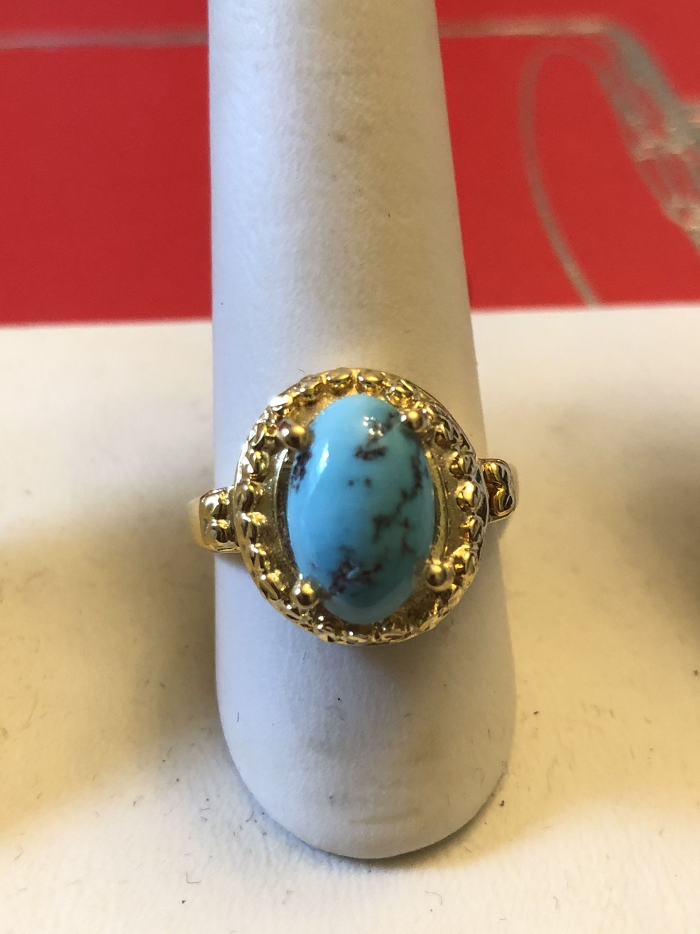 18k solid authentic yellow Gold,real &best turquoise (firozeh nyshabour)NEW,custom hand made,7.45 grams,size 8,please look at all pictures for more d