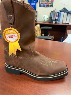 Bota dé piel punta cuadrada Marca Establo para trabajar